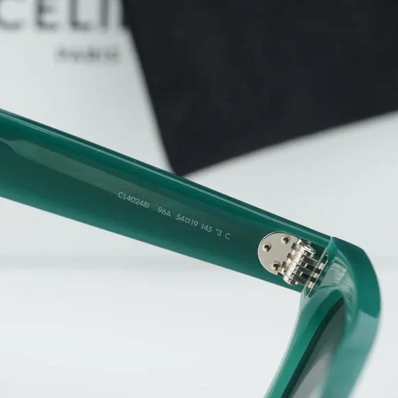 Celine CL40248I 96A Square Sunglasses - Glossy Green/Grey - Picture 7 of 10